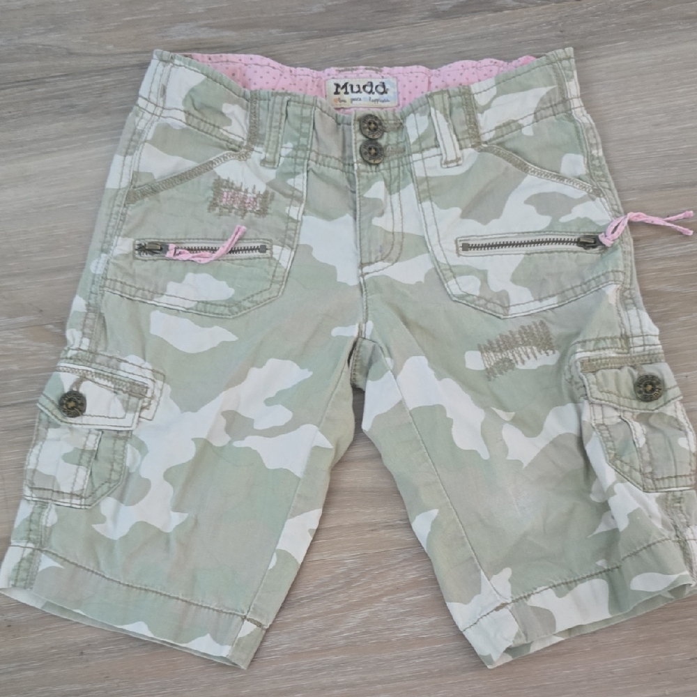 Mudd Green and Pink Cargo Shorts